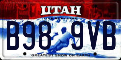UT license plate B989VB