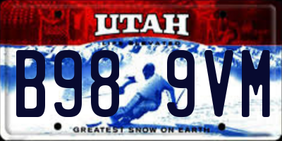 UT license plate B989VM