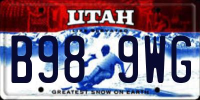 UT license plate B989WG