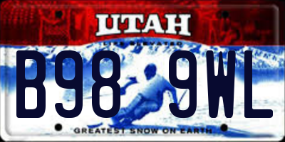 UT license plate B989WL