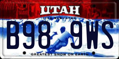 UT license plate B989WS