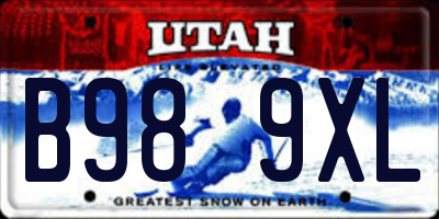 UT license plate B989XL