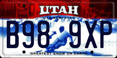 UT license plate B989XP