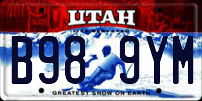 UT license plate B989YM