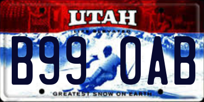 UT license plate B990AB