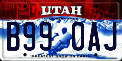 UT license plate B990AJ