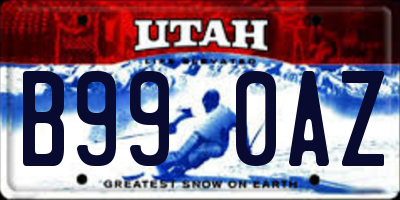 UT license plate B990AZ