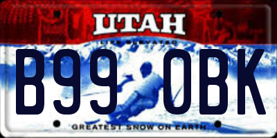 UT license plate B990BK