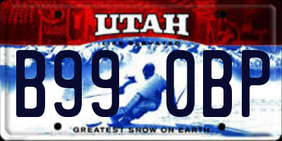 UT license plate B990BP