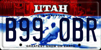 UT license plate B990BR