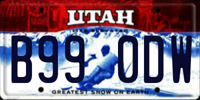 UT license plate B990DW