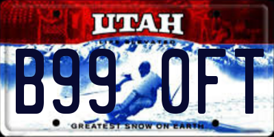 UT license plate B990FT
