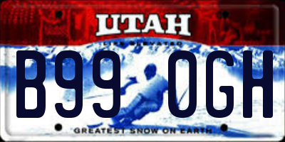 UT license plate B990GH
