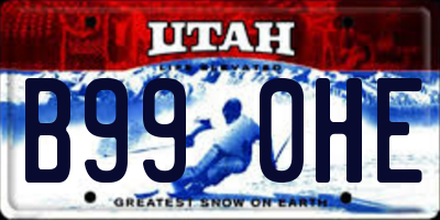 UT license plate B990HE