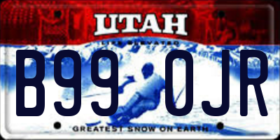 UT license plate B990JR