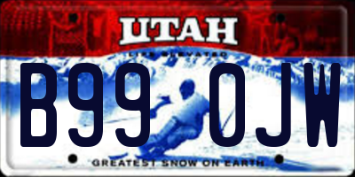 UT license plate B990JW