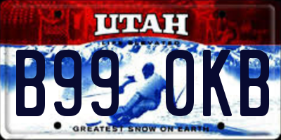UT license plate B990KB