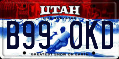 UT license plate B990KD