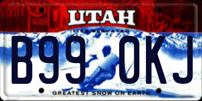 UT license plate B990KJ
