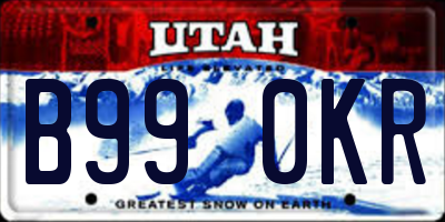 UT license plate B990KR