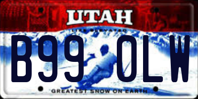 UT license plate B990LW