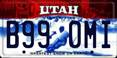 UT license plate B990MI
