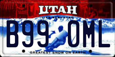 UT license plate B990ML