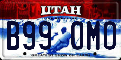 UT license plate B990MO