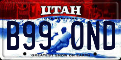 UT license plate B990ND