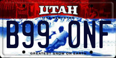 UT license plate B990NF
