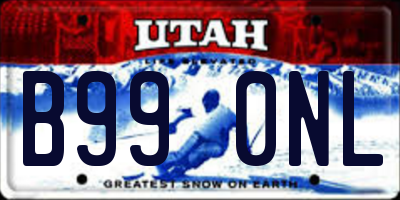 UT license plate B990NL