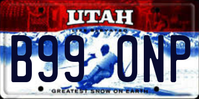 UT license plate B990NP