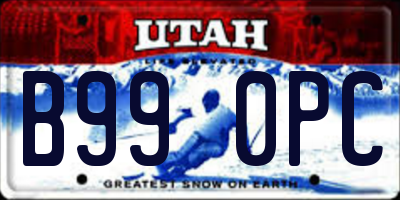 UT license plate B990PC