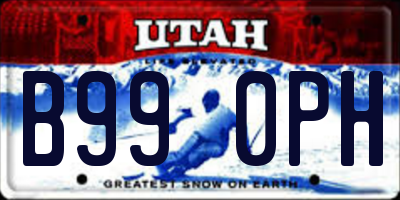 UT license plate B990PH