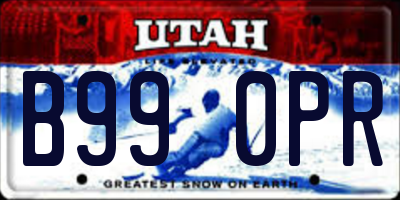 UT license plate B990PR