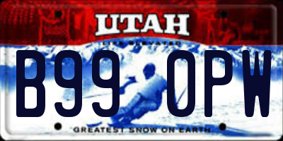 UT license plate B990PW