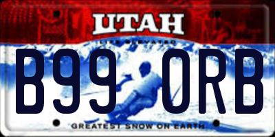 UT license plate B990RB