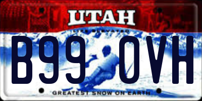 UT license plate B990VH