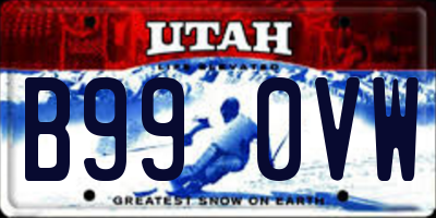 UT license plate B990VW