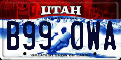 UT license plate B990WA
