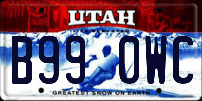 UT license plate B990WC