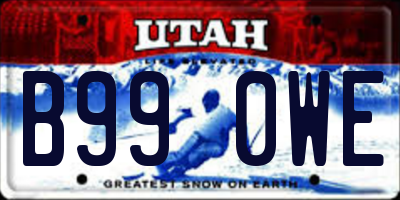 UT license plate B990WE
