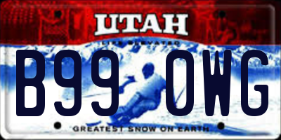 UT license plate B990WG