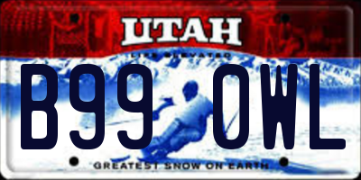 UT license plate B990WL