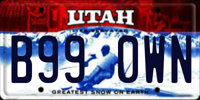 UT license plate B990WN