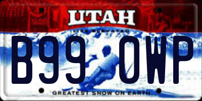 UT license plate B990WP