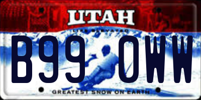 UT license plate B990WW