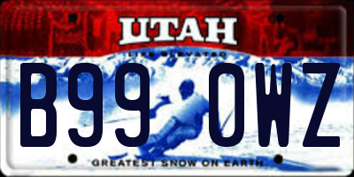UT license plate B990WZ