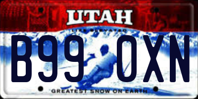 UT license plate B990XN
