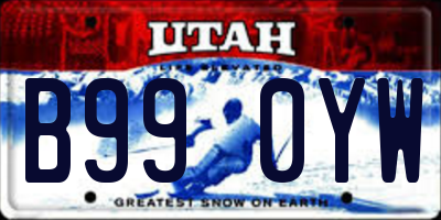 UT license plate B990YW